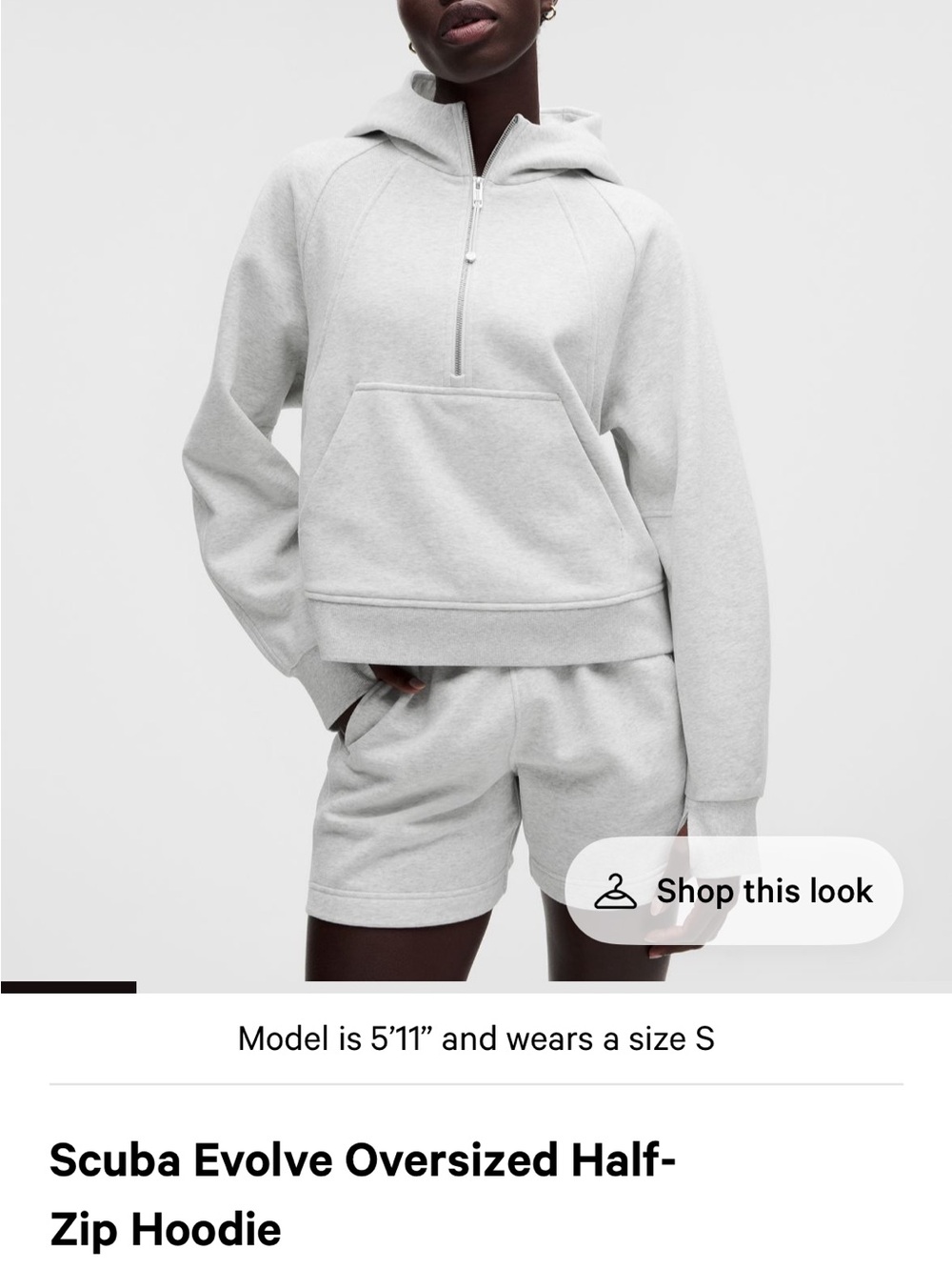lululemon athletica Scuba Oversized Half-Zip Hoodie - Light Gray